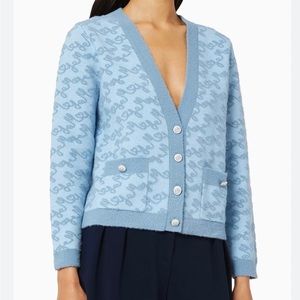 Maje brand new no tags blue cardigan regular length blue on blue